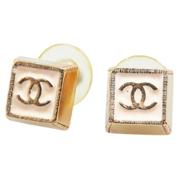CHANEL Pink Logo Earrings - Picture 1 of 6